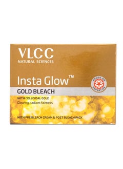 VLCC VLCC Gold Facial Kit, Bright & Glowing Skin - 60g and VLCC Insta Glow Gold Bleach - 30g | For Instant Fairness & Glowing Skin with Gold, and Turmeric  - Image 5