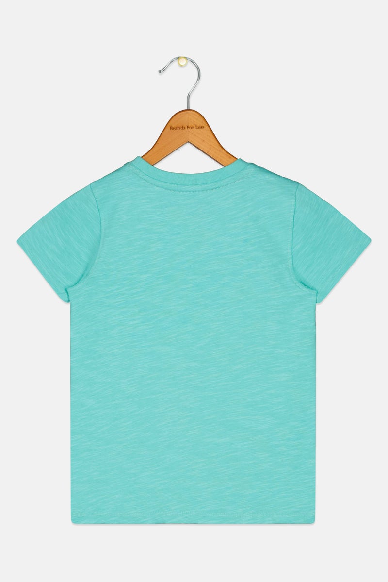Hamleys Kids Boy Crew Neck Short Sleeve Graphic Print T-Shirt, Turquoise - Image 3