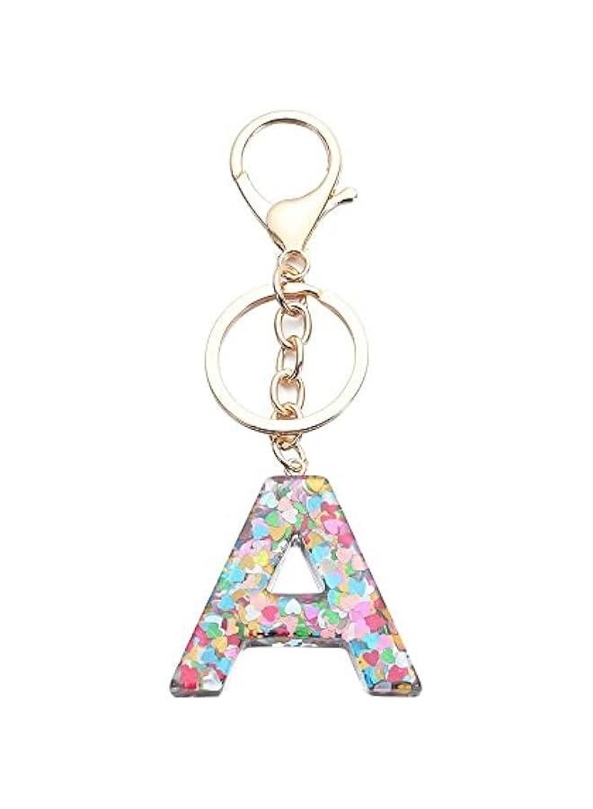 Letter A Keychain for Women, Colorful Alphabet Initials Pendant, Resin Handbag Accessories Bag Decoration for Girls - Image 1