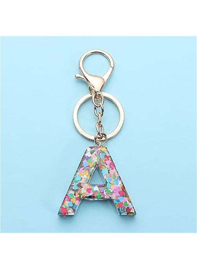 Letter A Keychain for Women, Colorful Alphabet Initials Pendant, Resin Handbag Accessories Bag Decoration for Girls - Image 2
