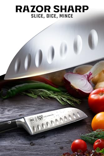 Dalstrong Santoku Knife - 5 inch - Gladiator Series Elite - Forged German High Carbon Steel - Black G10 Handle Kitchen Knife - Asian Vegetable Cooking Knife - Sheath Included - NSF Certified - Image 2