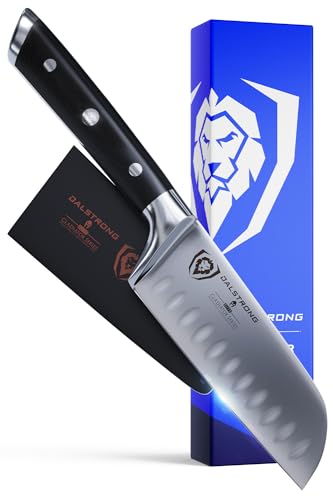 Dalstrong Santoku Knife - 5 inch - Gladiator Series Elite - Forged German High Carbon Steel - Black G10 Handle Kitchen Knife - Asian Vegetable Cooking Knife - Sheath Included - NSF Certified - Image 1