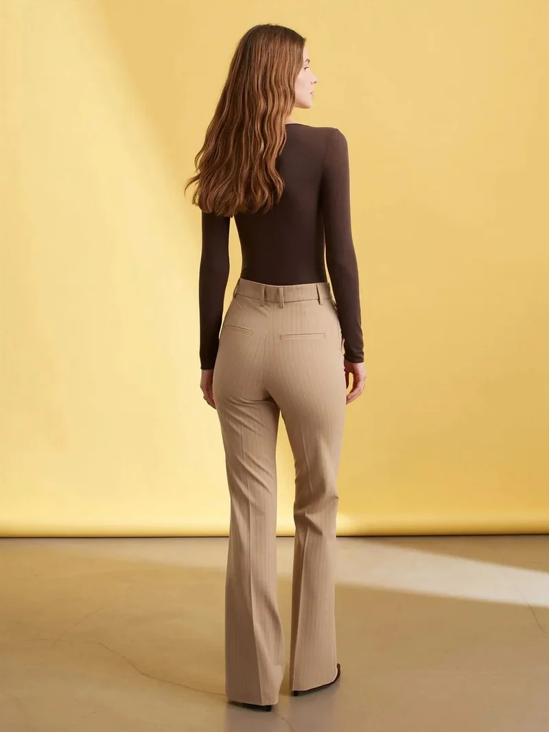 ديلفين Dilvin High-Waist Wide-Leg Trousers