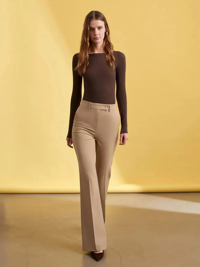 ديلفين Dilvin High-Waist Wide-Leg Trousers