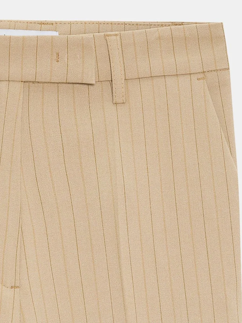 Dilvin Beige Natural DILVIN High-Waist Wide-Leg Trousers for Women | Best Price UAE