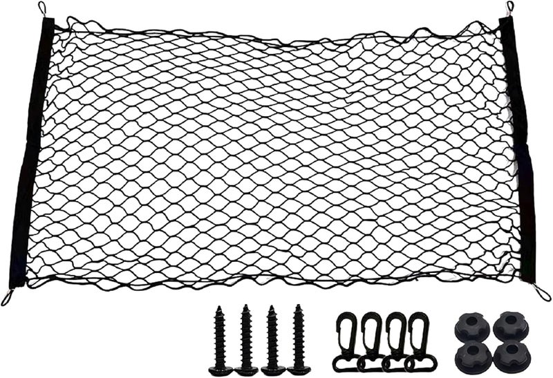 Car Divider Dogs Gate, Pet Safety Driving, 43.3 X 23.6 in Dog Net for Cars, Stretchable Elastic Mesh, Polyester Car Dog Barrier with Hook - Image 1