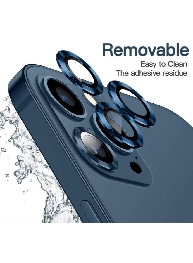 ديفيا واقي عدسة Gemstone (3 قطع) متوافق مع iPhone 12 Pro (6.1") 9H امتصاص سلس، عدسة حماية 360، سبيكة ألومنيوم + واقي عدسة زجاجي مقوى - رمادي - Image 2