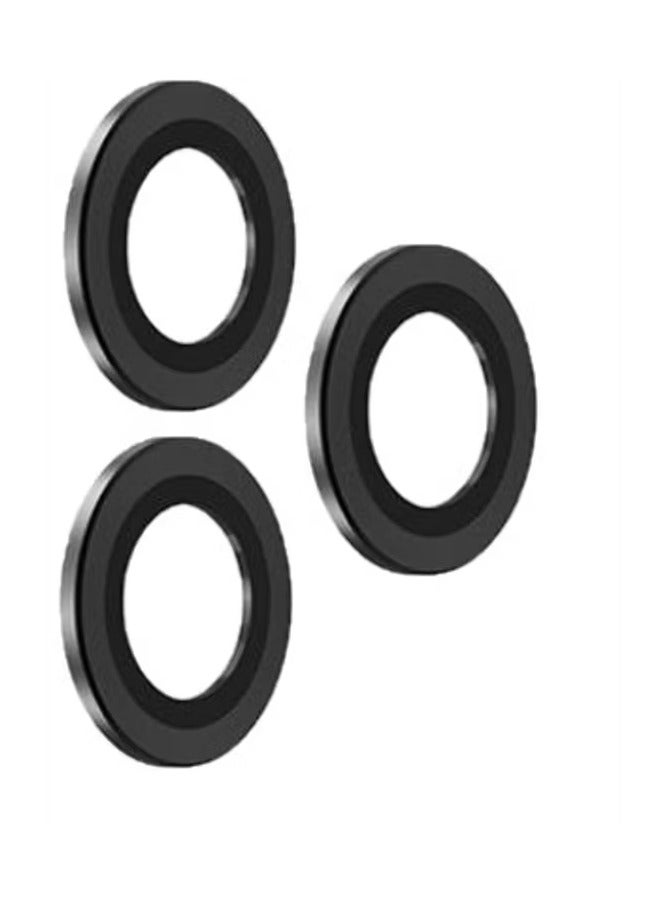 ديفيا واقي عدسة Gemstone (3 قطع) متوافق مع iPhone 12 Pro (6.1") 9H امتصاص سلس، عدسة حماية 360، سبيكة ألومنيوم + واقي عدسة زجاجي مقوى - رمادي - Image 1