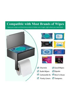 Generic Toilet Paper Holder with Shelf and Flushable Wipes Dispenser, Adhesive Toilet Paper Holder with Storage, Stainless Steel Toilet Paper Holder Wall Mount for Bathroom  - Image 3
