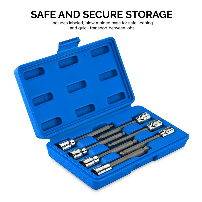 Neiko 10243A 3/8-Inch-Drive Extra-Long Ball-End Hex-Bit Socket Set, Metric Sockets 3/8" or 3 to 10 mm, S2 Steel, 7-Piece Set - Image 5