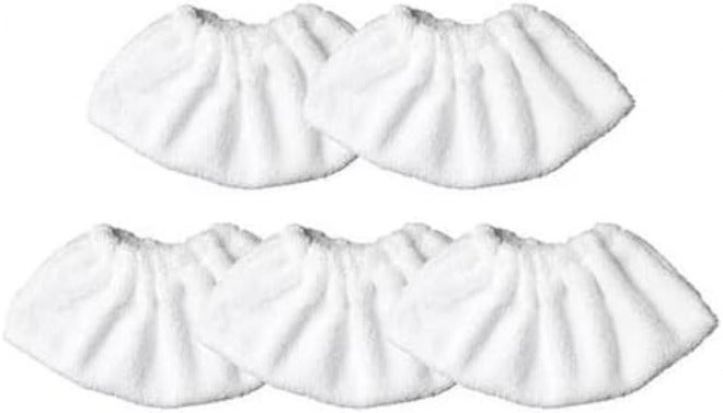 Purfex 10 Pcs Steam Mop Replacement Pads-Compatible with Karcher- SC Steam Cleaners EasyFix Accessories SC2 SC3 SC4 SC5,Includes 5 Mop Cloths & 5 Cloth Covers for SC Floor Nozzle(White) - Image 2