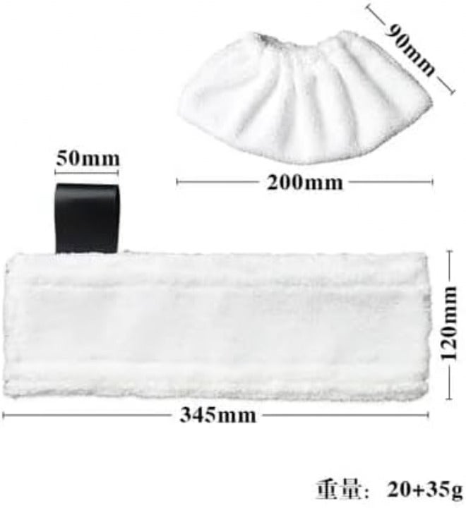 Purfex 10 Pcs Steam Mop Replacement Pads-Compatible with Karcher- SC Steam Cleaners EasyFix Accessories SC2 SC3 SC4 SC5,Includes 5 Mop Cloths & 5 Cloth Covers for SC Floor Nozzle(White) - Image 3