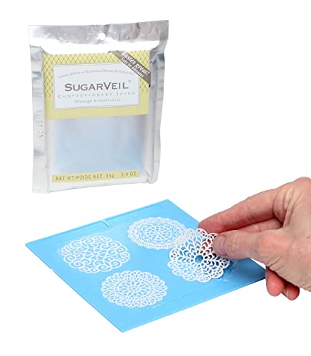SugarVeil Medallion Topper Mat with White SugarVeil Icing - Image 1
