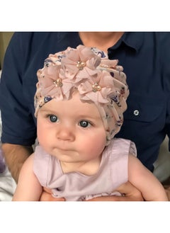ShebSheb Floral Print Baby Headband,Chiffon Flower Turban Hat,Cute Headwrap for Baby Girl Infant Toddler Kids  - Image 2