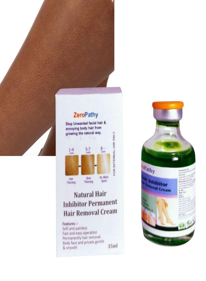 Zero Pathy ZeroPathy Hair Removal permanent Cream Gel natural hair inhibitor is an advanced for of unwanted hair Hair Growth Stop Legs, Body, Face, Hands Smooth Skin for All Skin Types 35ml. - Image 4