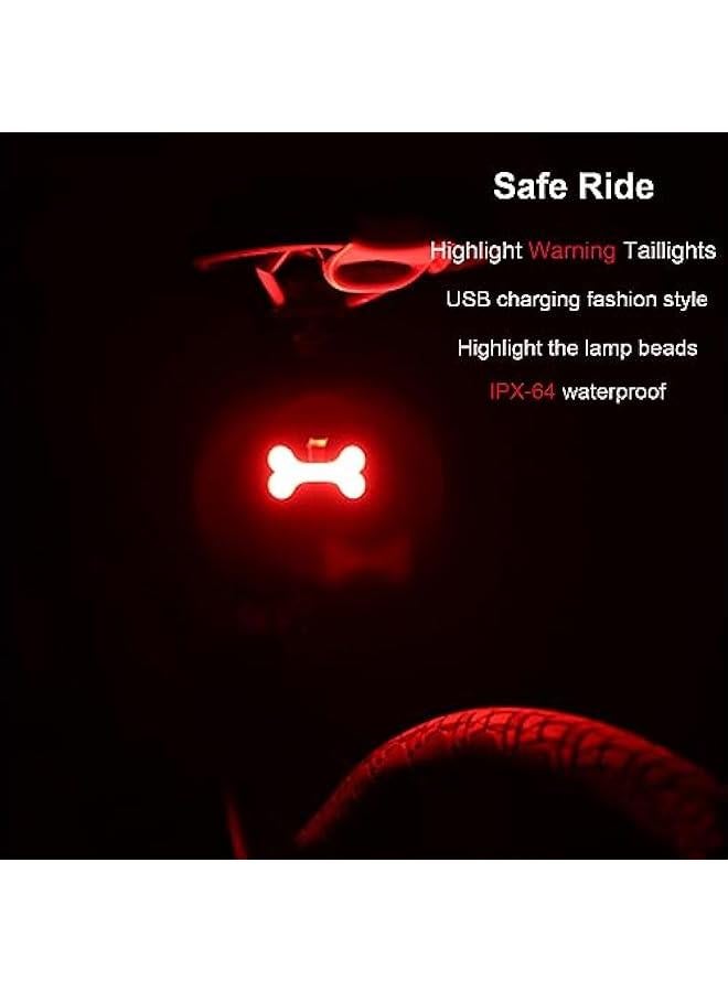 Arabest Bike Tail Light Rechargeable LED Bicycle Rear Light for Night Riding, Girls Bright Heart Shaped Bike Taillight, Cycling Warning Tail Light for Adults Kids Women, 5 Modes - Image 3