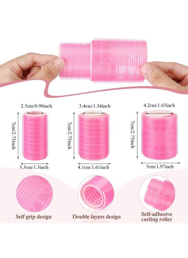 Waydress 6 Pcs Plastic Hair Rollers Curlers Bangs Air Hair Rollers For Bangs Self Adhesive Hair Volume Hair Curling Styling Tools With Rat Tail Comb 3 Sizes  - Image 3