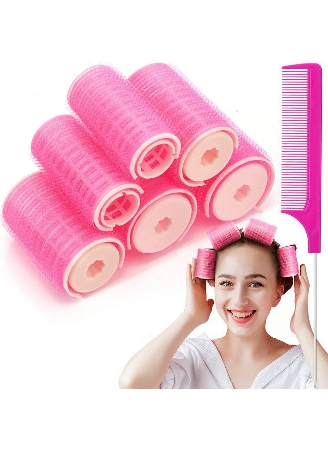 Waydress 6 Pcs Plastic Hair Rollers Curlers Bangs Air Hair Rollers For Bangs Self Adhesive Hair Volume Hair Curling Styling Tools With Rat Tail Comb 3 Sizes  - Image 2