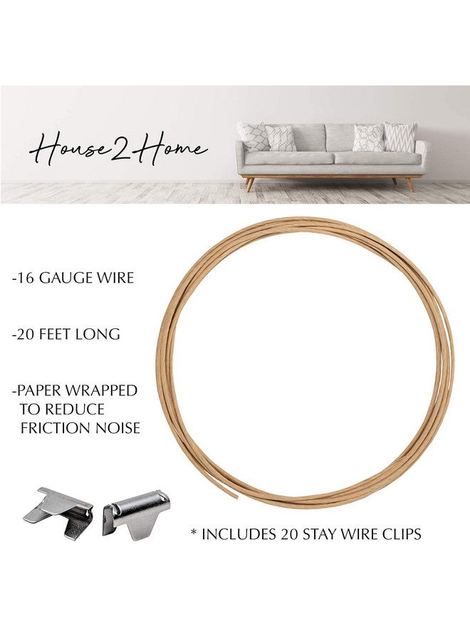 House2Home طقم إصلاح النوابض للكنبة 25" من هاوس تو هوم لإصلاح دعم الأريكة للوسائد المتدلية - يتضمن 4 قطع من النوابض، مشابك النوابض، سلك تثبيت النوابض، براغي وتعليمات التركيب - Image 4