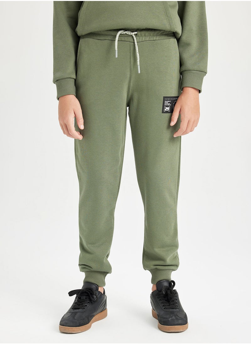DeFacto Woven Label Detailed Elasticated Cuffed Jogger School Pants With Pockets  - Image 1