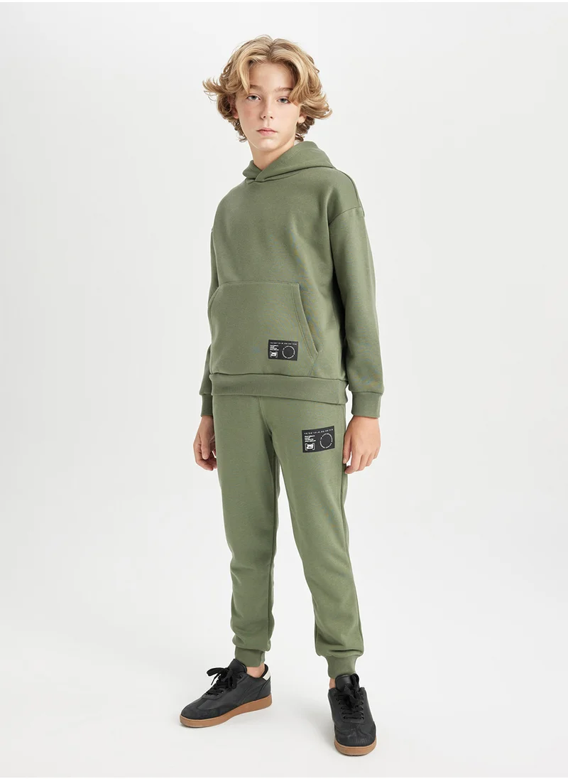 DeFacto Woven Label Detailed Elasticated Cuffed Jogger School Pants With Pockets