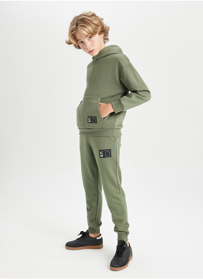 DeFacto Woven Label Detailed Elasticated Cuffed Jogger School Pants With Pockets  - Image 3