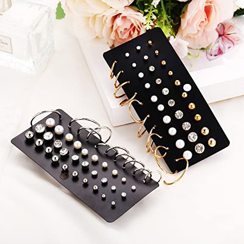 Peora Stone Studded Gold Plated Stud & Half Hoop Earrings Set of 20 Fashion Stylish Jewellry Gift For Girls & Women (PX9EC024) - Image 3