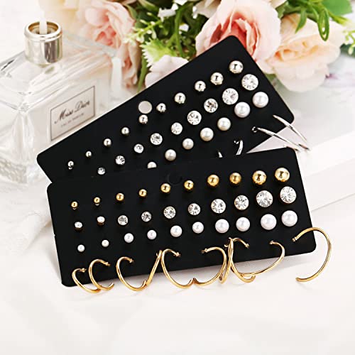 Peora Stone Studded Gold Plated Stud & Half Hoop Earrings Set of 20 Fashion Stylish Jewellry Gift For Girls & Women (PX9EC024) - Image 4