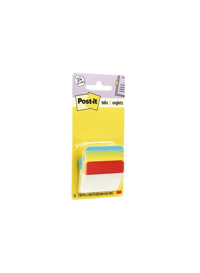 Post-it Tabs 2 In Angled Solid Assorted Primary Colors 6 Tabs/Color 4 Colors 24 Tabs/Pack (686Aalyr) - Image 2
