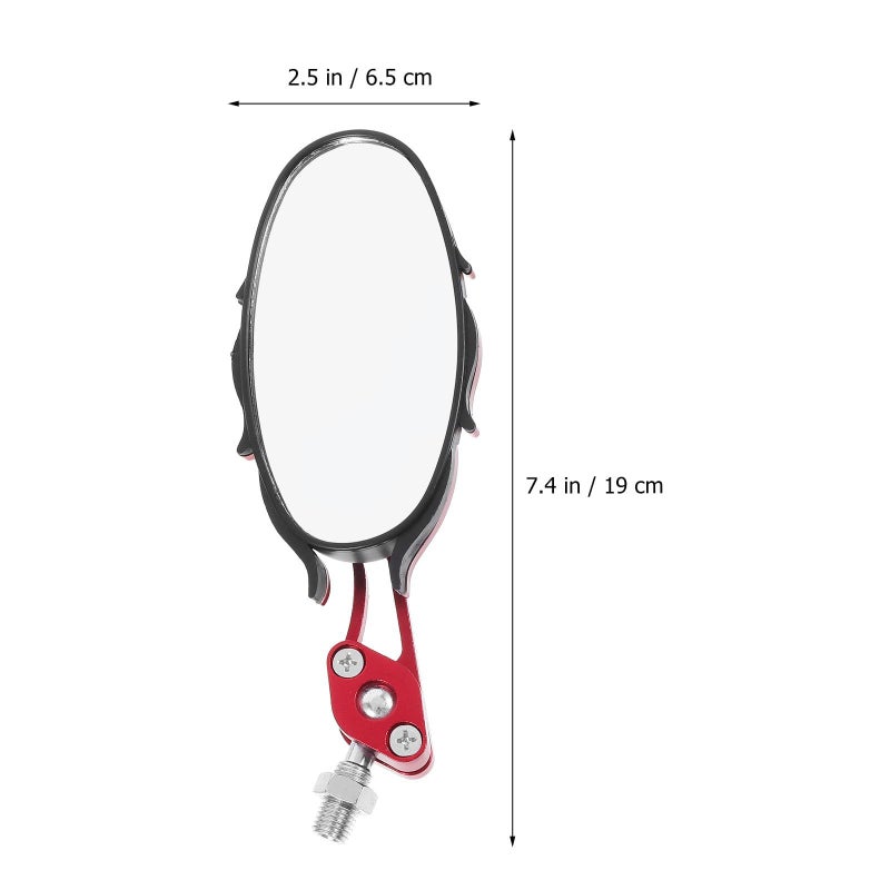 Motorcycle Handlebar Side View Mirrors 2pcs Red Compatible With Electric Scooters Replacement - Image 3