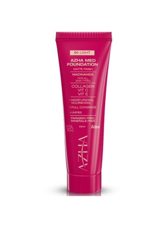 AZHA Foundation  Provides Perfect Natural Coverage To Hide Dark Circles 01- 25 ml - Image 1