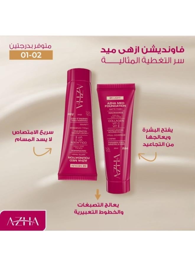 AZHA Foundation  Provides Perfect Natural Coverage To Hide Dark Circles 01- 25 ml - Image 2