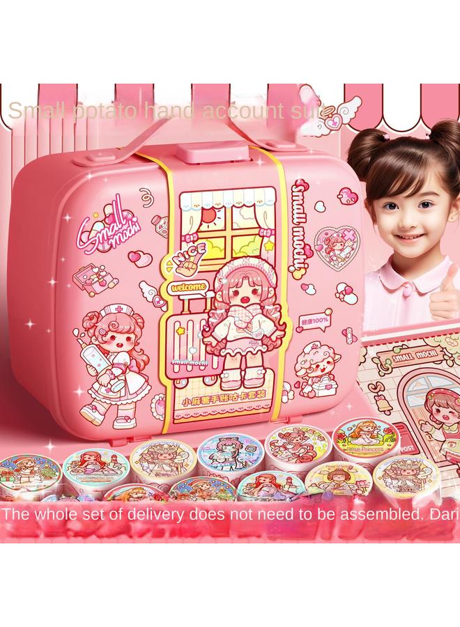 Bluejw Small Potato Hand Account Suit Tape Sticker Hand Account Book Release This Girl Children's Toys New Free Heart With A Full Set - Image 3