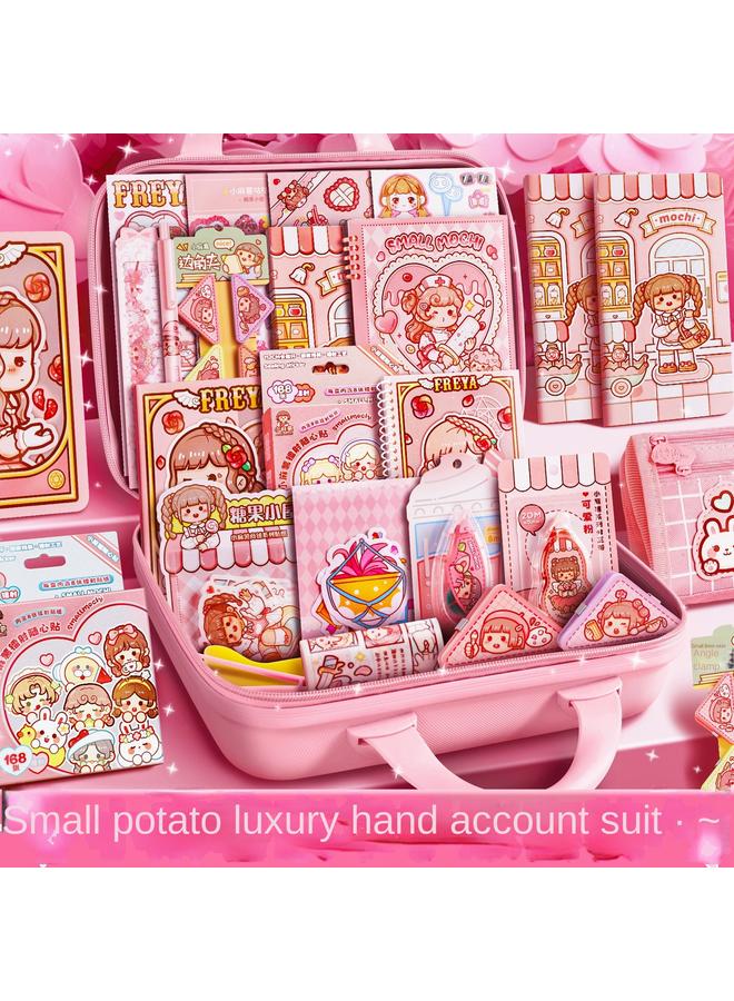 Bluejw Small Potato Hand Account Suit Tape Sticker Hand Account Book Release This Girl Children's Toys New Free Heart With A Full Set - Image 4