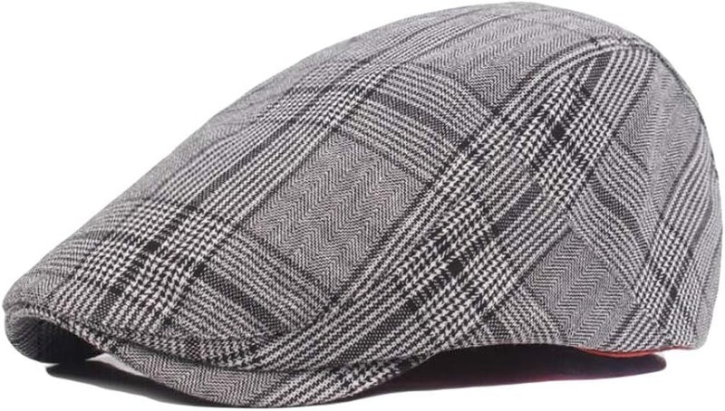 Qunson 2 Pack Men's Cotton Flat Cap Ivy Gatsby Newsboy Hat - Image 5