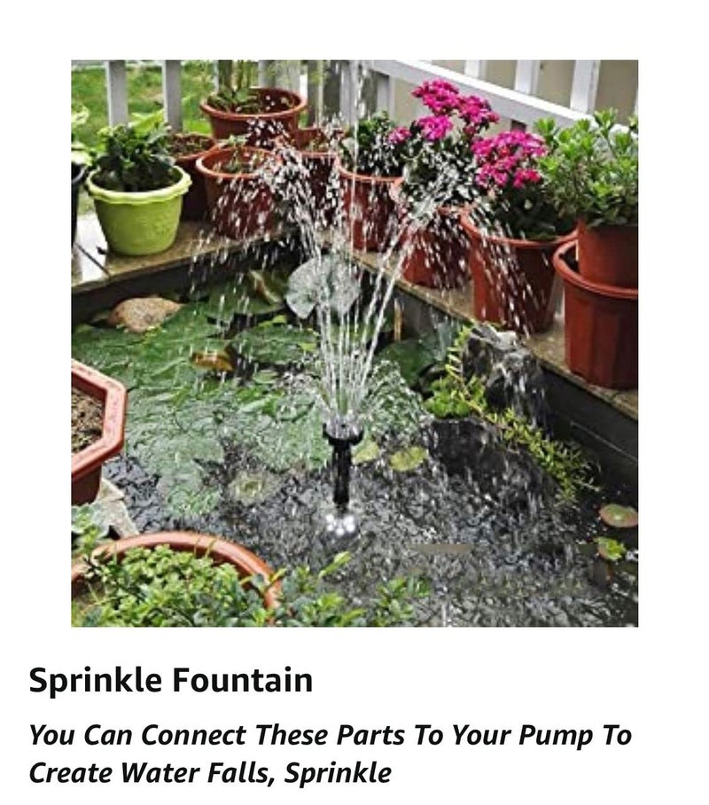 FLOJOY Asian Pumps & Machineries Fountain Nozzle Kit Water Spray Heads For Small Ponds in 3 Fountain Patterns: Blossom, Mushroom and Two-Tier Patterns (size L） - Image 3