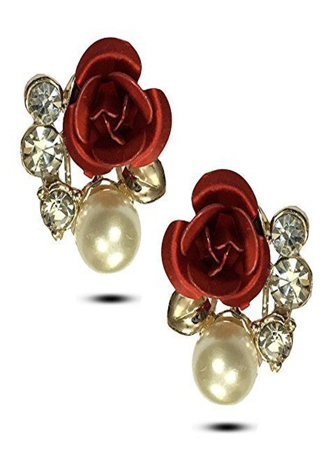 YouBella Jewellery Crystal Floral Earrings For Girls and Women - Image 2