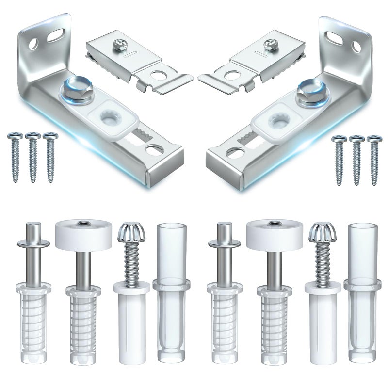 HELEMAN Closet Doors Bifold Door Hardware - 2 Pack Sliding Door Hardware Bi Folding Door Hardware Barn Pocket Repair Kits Includes Top And Bottom Brackets, Pivots With Guide Wheel For 1"" To 1-3/8"" Thick Doors - Image 1