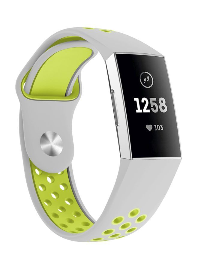 NIBEMINENT Replacement Band For Fitbit Charge 3 Grey Green - Image 2