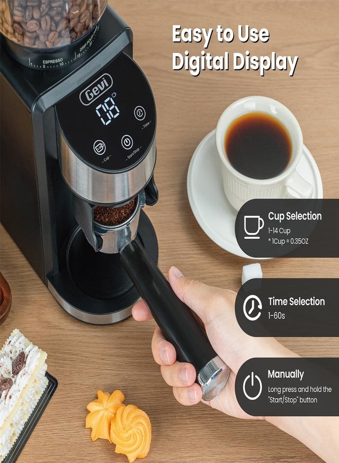 Gevi Coffee Grinder Electric,Coffee Bean Grinder with 35 Grind Settings for Espresso,Drip,French Press,Burr Coffee Grinder for Home Use,Anti-static Design,Black - Image 3