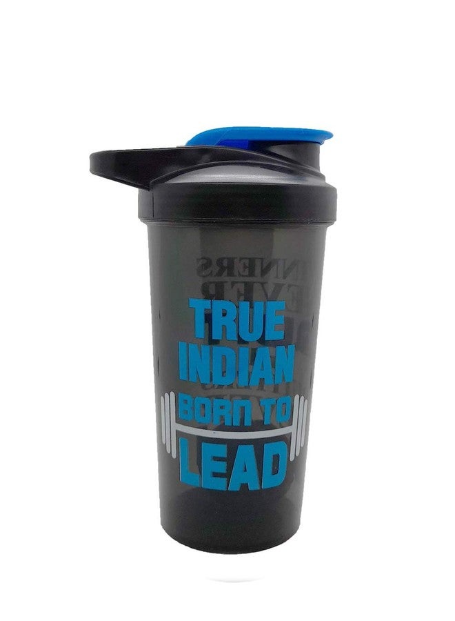 TRUE INDIAN زجاجة خلط البروتين الرياضية الهندية الأصلية / زجاجة مياه للجيم / زجاجة خلط البروتين / زجاجة مياه للجيم / زجاجة خلط للجيم (أزرق) - Image 3