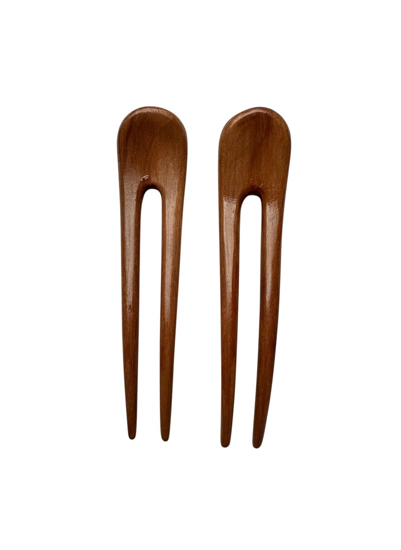 Marycrafts - Marycrafts Set 2 Wooden Simple Hair Fork Hairfork Hair Pin Hairpin Hair Accessory Hair Toy Handmade - Image 1