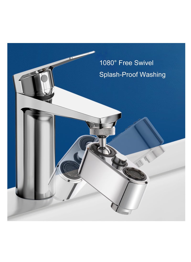 SYOSI - SYOSI, 1080° Swivel Faucet Extender, Sink Splashproof Filter Extension with 2 Mode, Kitchen Bathroom 360° Angle Rotatable Spray Attachment, Multifunctional Mechanical Arm - Image 1
