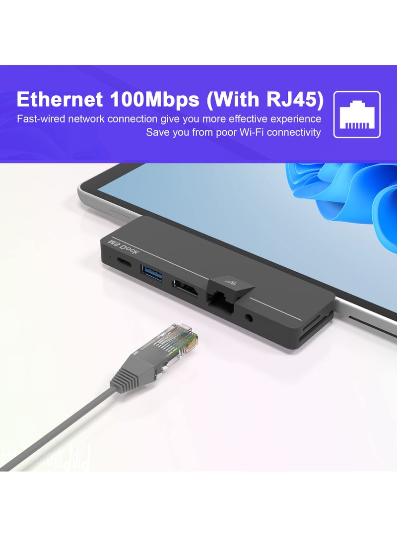 USB C Docking Station with 8 Ports, 100W Thunderbolt 4, 4K HDMI, USB 3.0, 100M LAN, Audio, SD and TF Slots for Surface Pro 9/8/X - Image 5