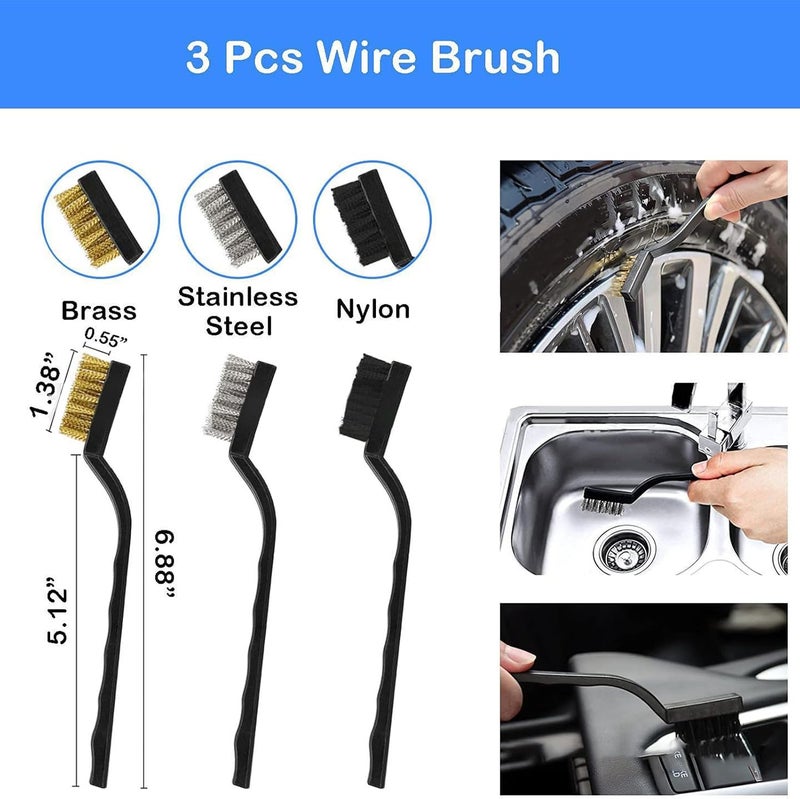 Auto Detailing Brushes - 29-Piece Vehicle Detailing Scrubber Set | Vehicle Maintenance Brushes | for Truck Sedan SUV RV Garage Outdoor Home - Image 5