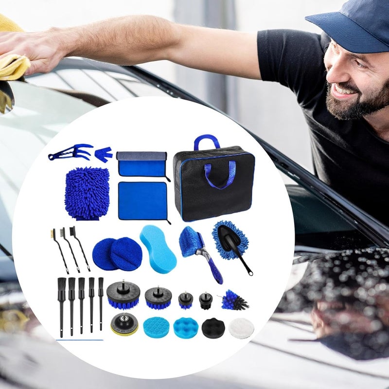 Auto Detailing Brushes - 29-Piece Vehicle Detailing Scrubber Set | Vehicle Maintenance Brushes | for Truck Sedan SUV RV Garage Outdoor Home - Image 3