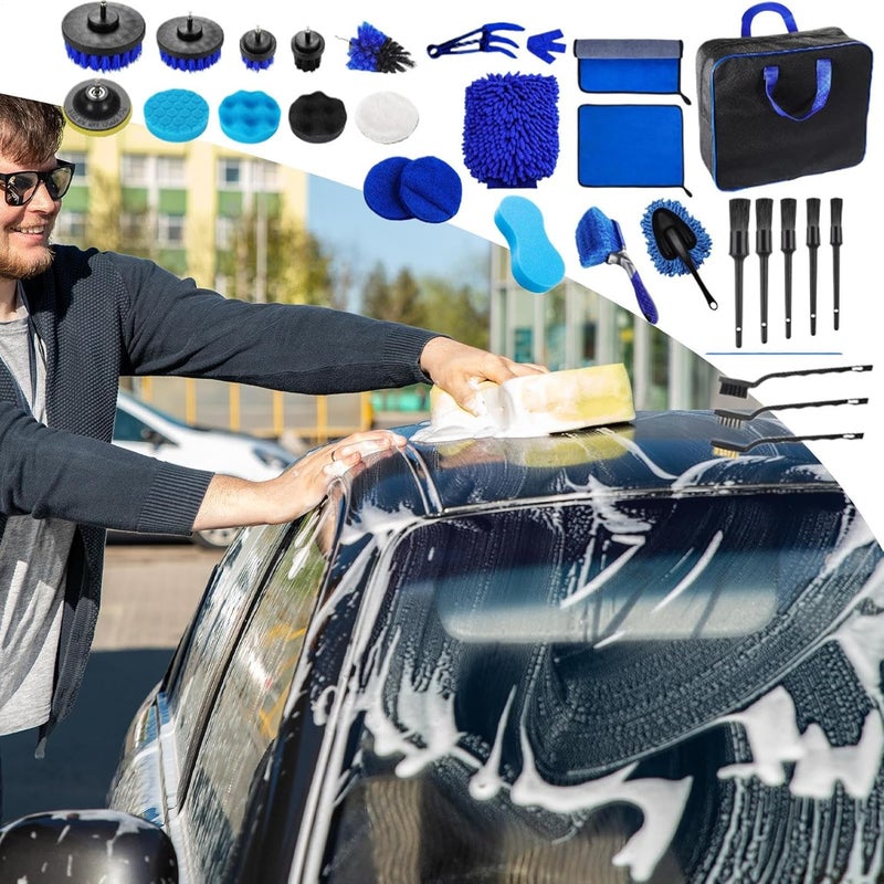 Auto Detailing Brushes - 29-Piece Vehicle Detailing Scrubber Set | Vehicle Maintenance Brushes | for Truck Sedan SUV RV Garage Outdoor Home - Image 2