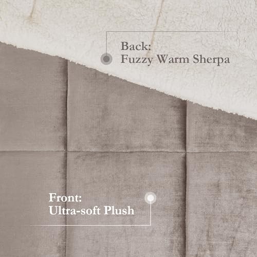 Woolrich John Rich & Bros. Woolrich Reversible Comforter Set Ultra Soft Plush to Sherpa, Down Alternative, Cold Weather Winter Warm Bedding, with Matching Sham, Decorative Pillow Grey/Ivory Full/Queen 4 Piece - Image 4