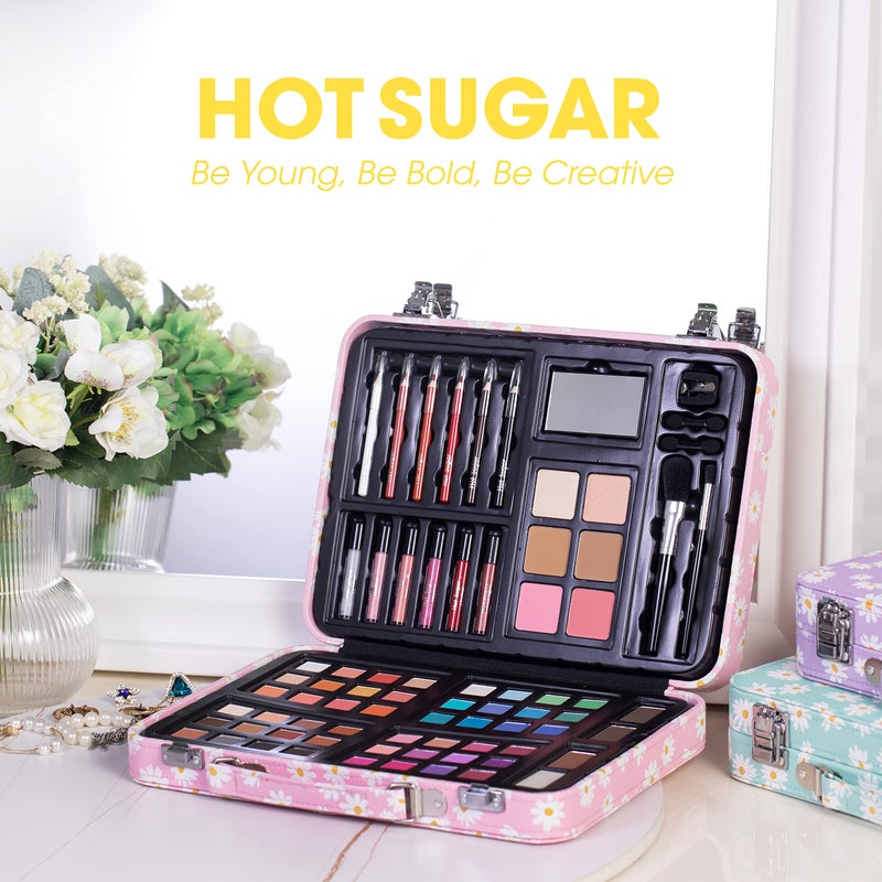 Hot Sugar Makeup Kit for Teenager Girls 10-12, All in One Beginner Makeup Kit for Women Full Kit, Teen makeup kit Cosmetic Gift Set on Birthday Christmas (Pink Daisy) - Image 5