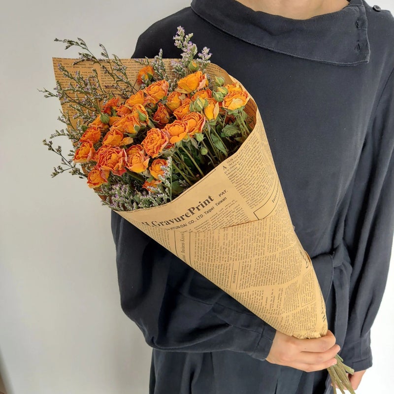 Y&D Natural Dried Rose Bouquet with Cotton Flower Stems - Rustic Floral Decor for Indoor Outdoor Display - Dried Plants Included - Image 5